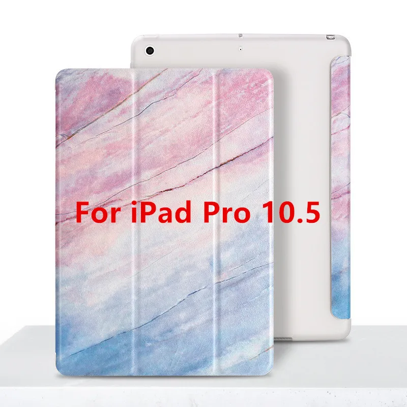 Мраморный чехол для iPad кожаный силиконовый чехол для iPad Air 2 1 Pro 10,5 Авто сон/Пробуждение Coque для Funda iPad 234 - Цвет: Pink 10.5