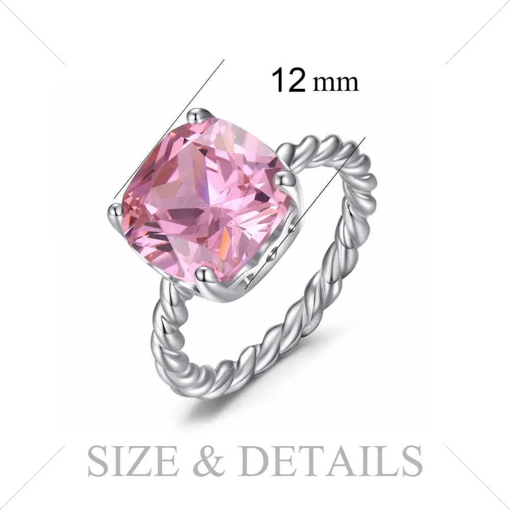 JewelryPalace Для женщин Дамы Подушка Огранки розовый кубический цирконий красивый