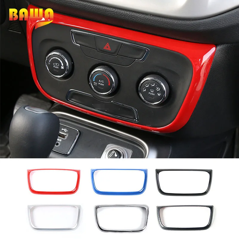 

BAWA Interior Mouldings ABS Air Conditioner Control Switch Panel Decoration Cover for Jeep Compass 2017 UP Car Interior Stickers