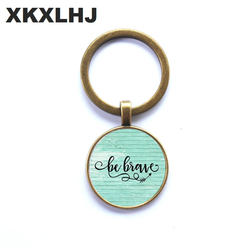 

BE BRAVE charm keychain, inspirational charm key chain, gift for her, Cancer survivor, warrior charm, Be Brave keychain