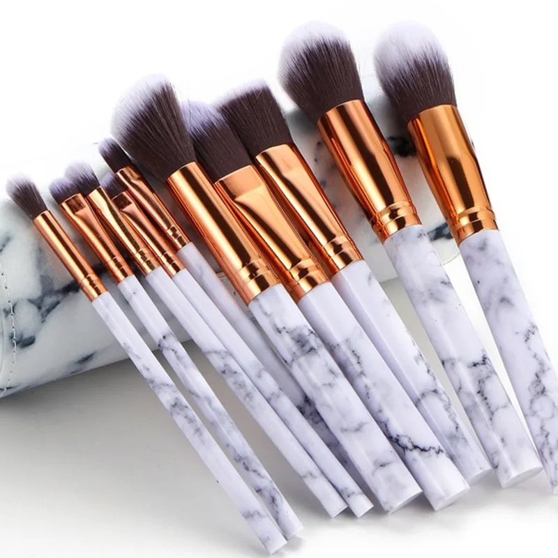 Marble Texture Makeup Brush Foundation Concealer Powder Eyeshadow Eyebrow Brush plastic makeup brushes pincel maquiagem#N