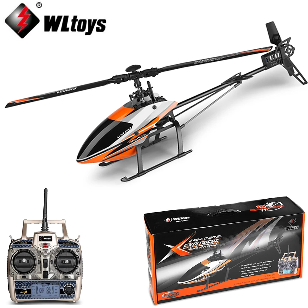 WLtoys V950 большой вертолет 2,4G 6CH 3D6G система бесщеточный Радиоуправляемый вертолет RTF игрушки дистанционного управления