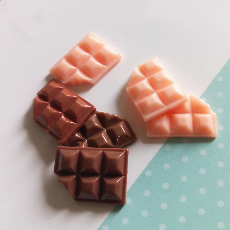 Tanduzi 20 шт миниатюрные Шоколадные Кабошоны, полимерный бар, кабошон Kawaii Decoden розовый/шоколадный