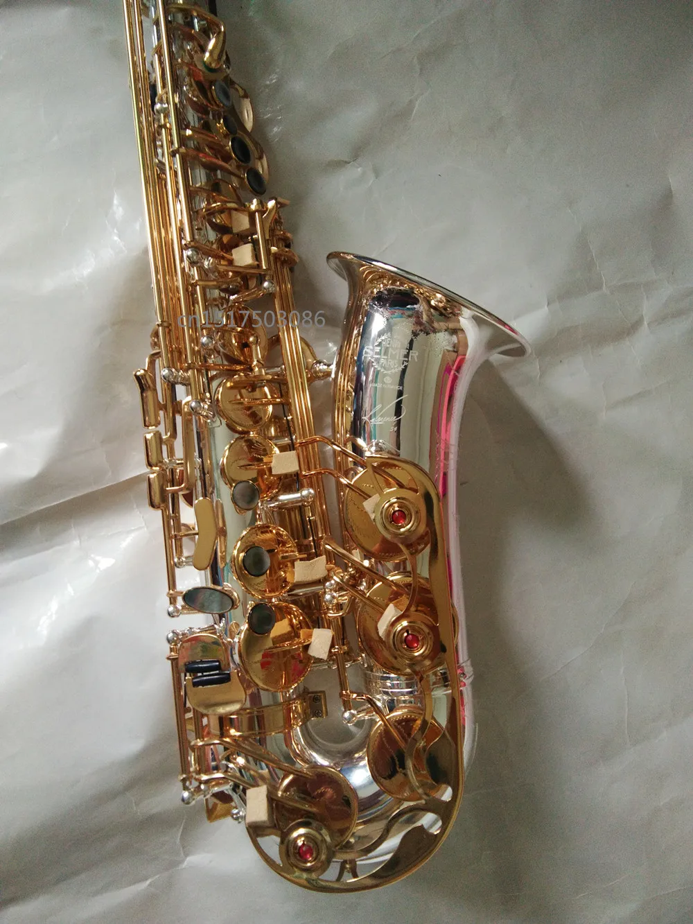 Saxophone instrument Selmer Saxophone Eb Silver Alto Sax Gold key