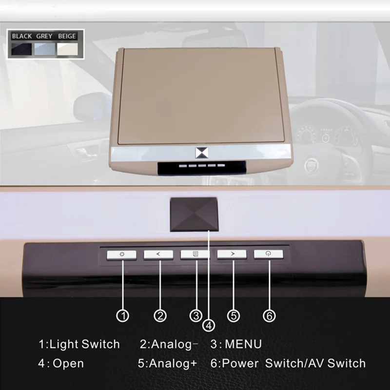 Автомобильный потолочный монитор с креплением на крышу 17 3 дюйма Android 6 0 HD 1080P