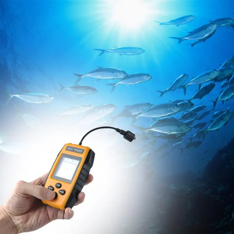 

DC5V Ultrasonic Fish Finder Dual Sonar Wired Fish Detector Locator Anti- UV Liquid Crystal Display LED Backlight Fish Finder