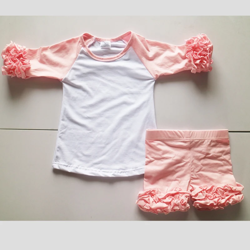 black t shirts girl ruffle set children icing t shirts outfits girl