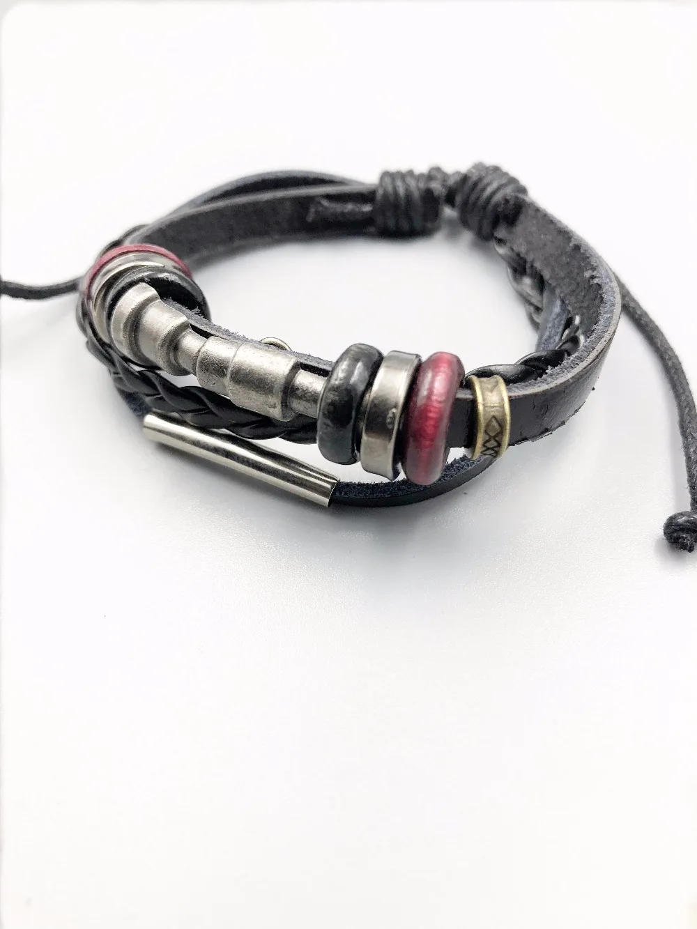 Viking Bracelet Simple Fashion Men Bracelet Retor Leather Braided Strap