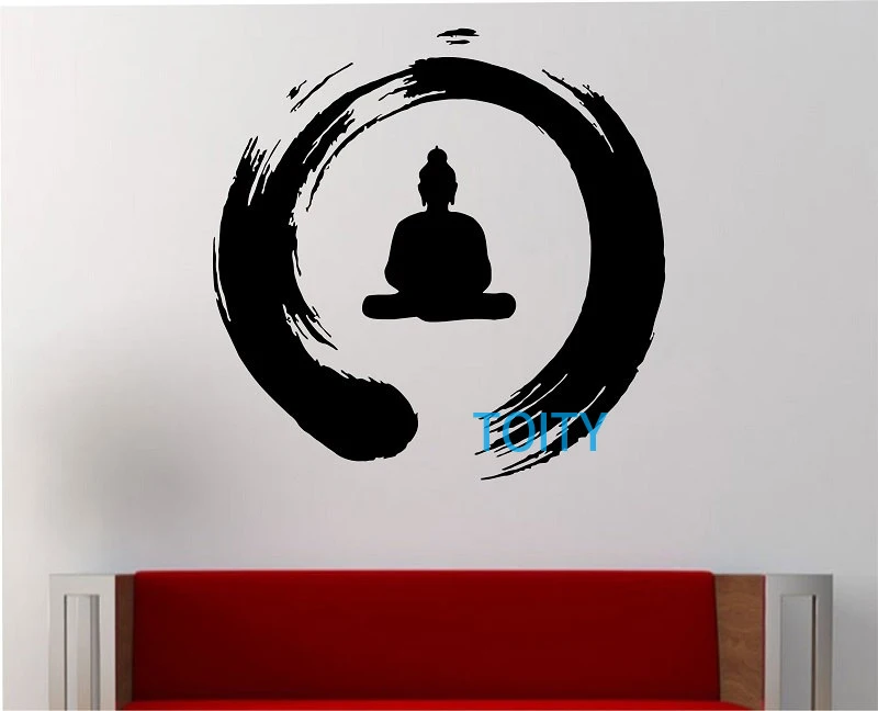 Zen Cercle avec Bouddha Sticker Vinyle Autocollant Art Décor Chambre