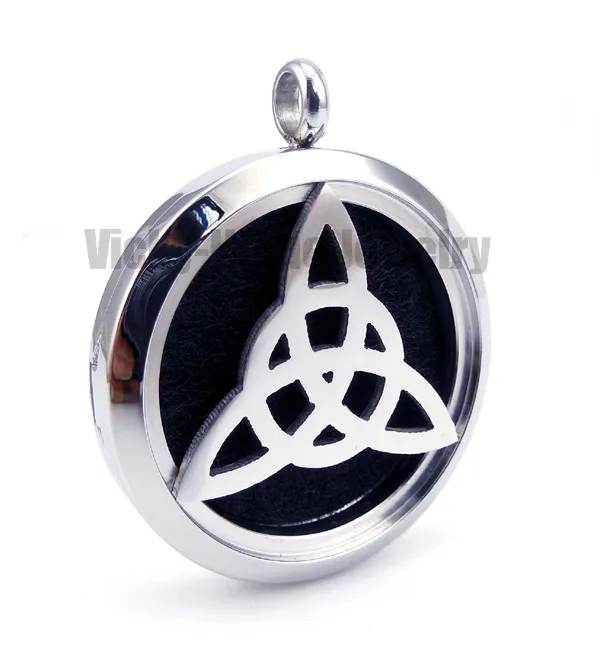 

With chain gift Round Silver Trinity (30mm) Essential Oils Diffuser Locket Aromatherapy Aroma Jewelry with Pads drop shipping