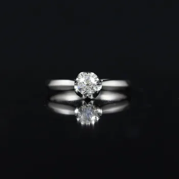 

LASAMERO 0.307CT IJ/SI Round Cut Love Modern Natural Diamond Ring For Women 18k White Gold Certified Engagement Wedding Ring