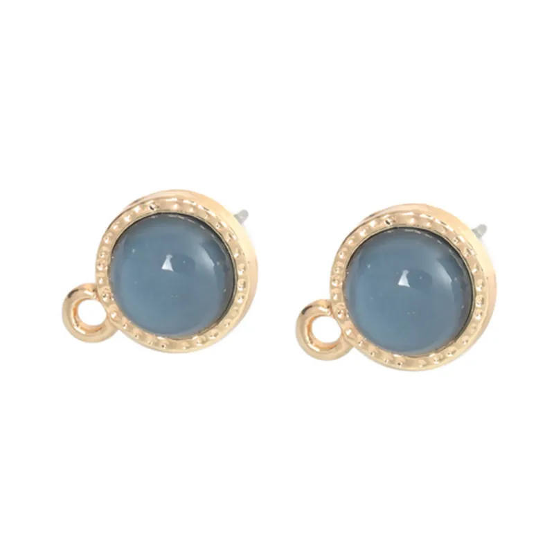 DoreenBeads, цинковый сплав и акрил, серьги-гвоздики, фурнитура, круглые, золотые, красочные, ювелирные изделия, сделай сам, петля, 13 мм x 10 мм, 10 шт