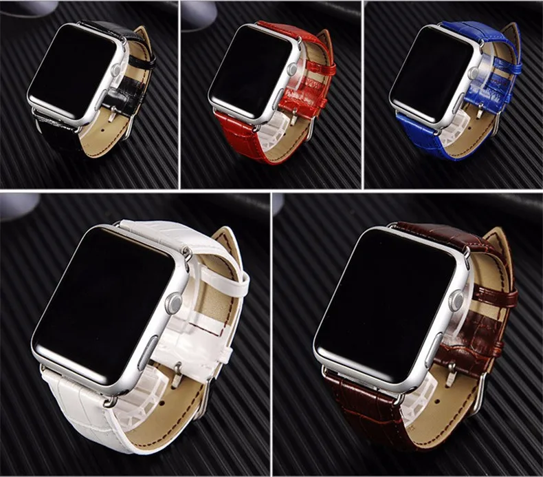 Кожаный ремешок для apple watch band apple watch 5 4 3 band 44 мм/40 мм correa iwatch 5 4 3 42 мм/38 мм браслет из бамбука ремешок для часов