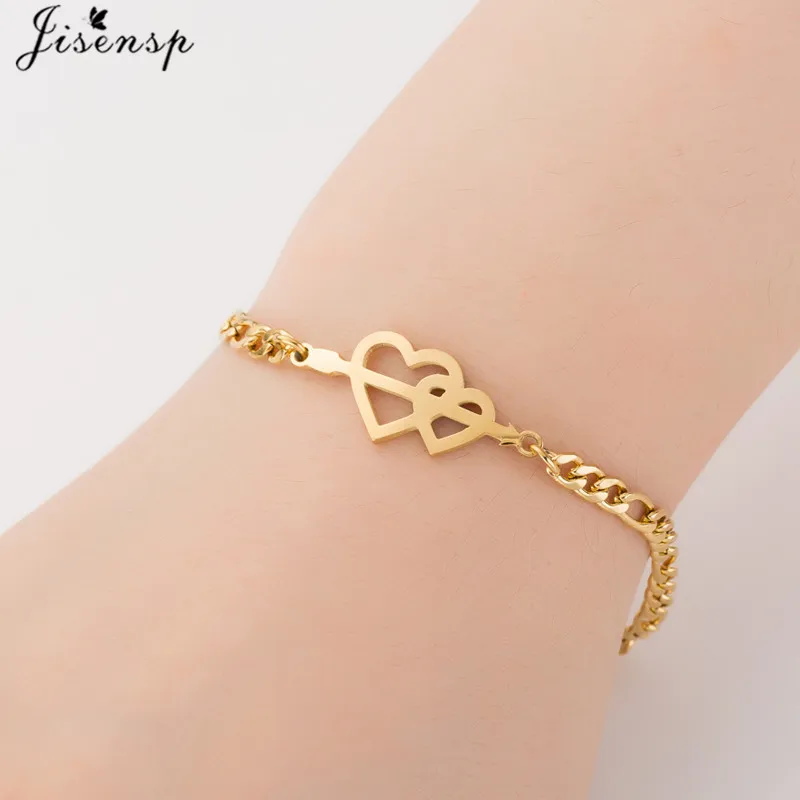 

Jisensp Cupid's Arrow Bracelet Romantic Hearts Stainless Steel Bracelet Fashion Jewelry for Women Lovers Valentine's Day Gift