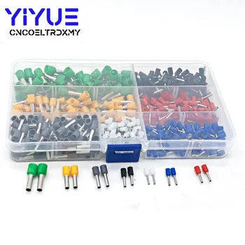 

600 Pcs Copper Wire Crimp Tube Connector Spade Insulated Cord End Cable Wire Terminal Kit DIY Hand Tool Set For 22-10AWG