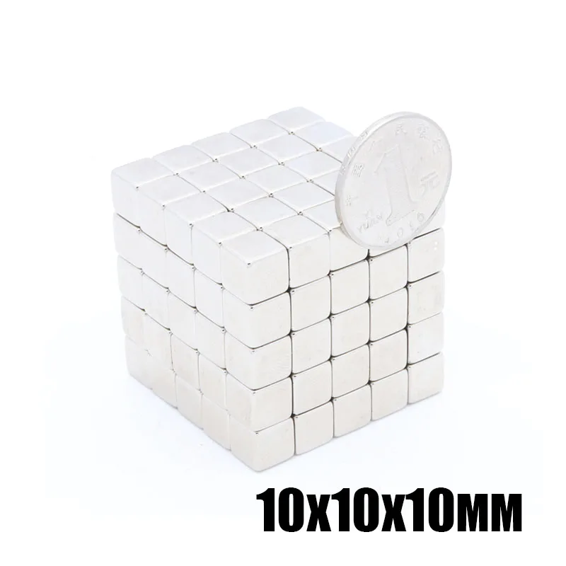 50 шт. 10x10x10 мм супер сильный редкоземельный постоянный магнит 10x10x10 мм N35 небольшой блок мощные магнитные неодимовые магниты