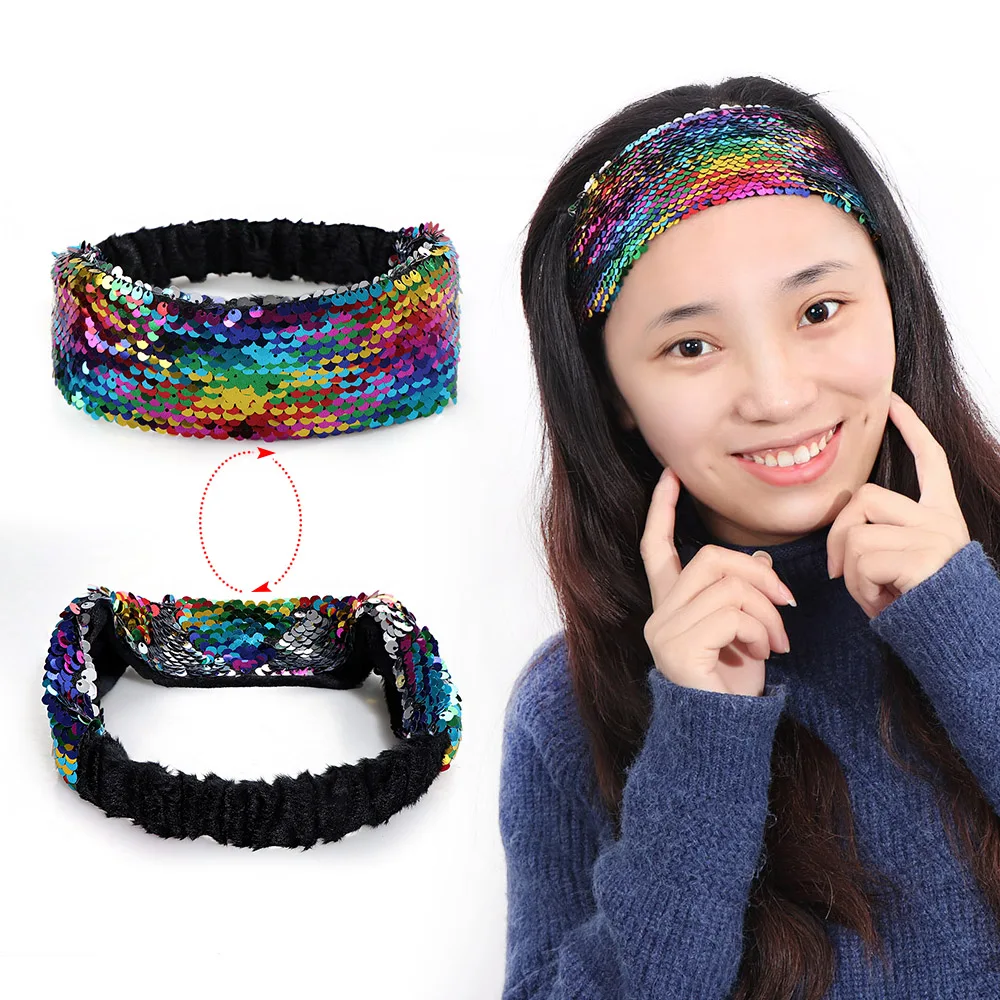 Buy Fashion Women Girls Elastic Headband Glittering