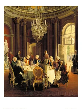 

Hot Sale Modern Canvas Art Print Canvas Oil Painting by Machine Noble Talking Around the Table Decorative Print Oil Paintings