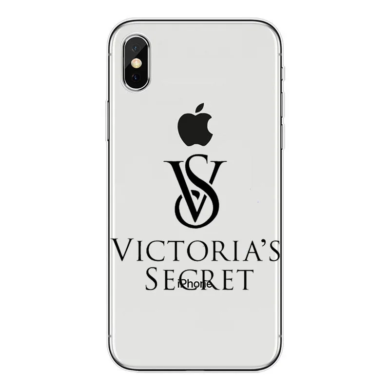 Hot moda Cor rosa Victoria secret case para For iPhone 4 5 6 7 8 Plus X XR Claro listra macio Soft TPU tampa Do Telefone Coque