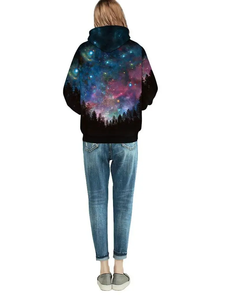 Пространство черная дыра Galaxy Толстовка Tie Dye Hoodie Полерон Mujer 2019 пара корейский oversize-худи Для женщин Звездное Толстовка Полночь