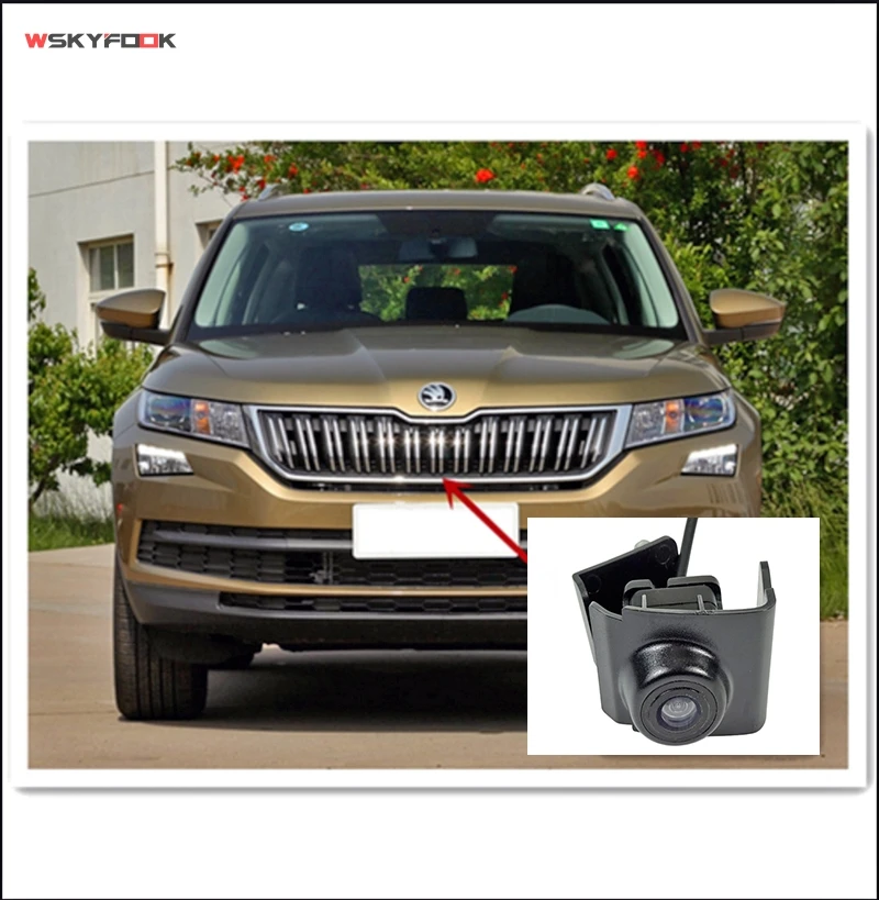 Камера ночного видения 600L CCD с логотипом переднего вида автомобиля для Skoda Kodiak 2017