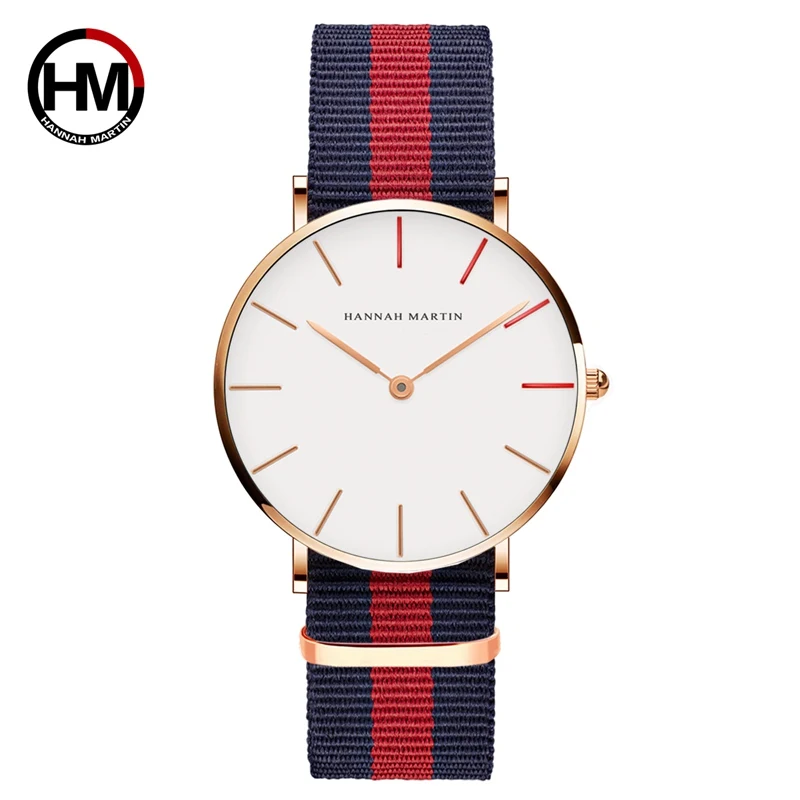 HANNAH MARTIN часы люксовый бренд для мужчин простые кварцевые часы кожаный ремешок Группа Унисекс Часы наручные женские повседневные часы Montre Femme - Цвет: 5