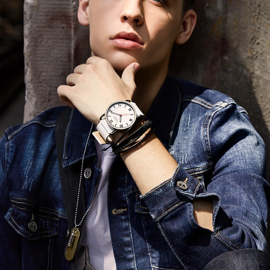 EYKI Brand Simple Men Watches Men Quartz Watches Men's Watch With Luminous Pointe  Male PU Leather S Wristwatch Clock 