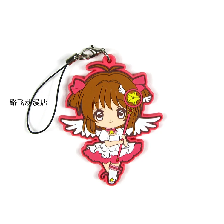Аниме модель резиновый брелок карты Captor KINOMOTO SAKURA TOUYA LI SYAORAN фигурку кулон подарок