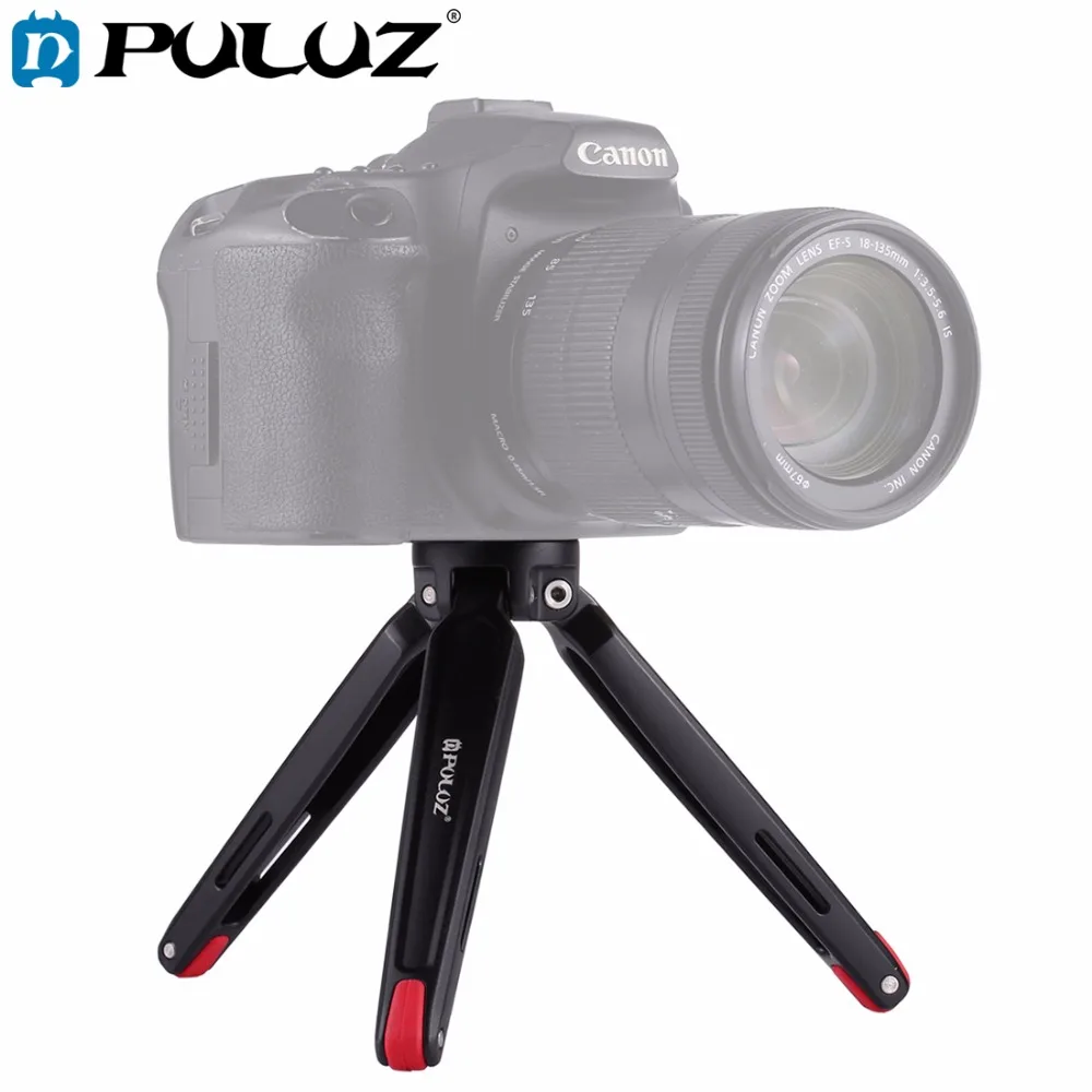 PULUZ Mini Adjustable Tripod Pocket Metal Desktop Tripod Mount with 1/4