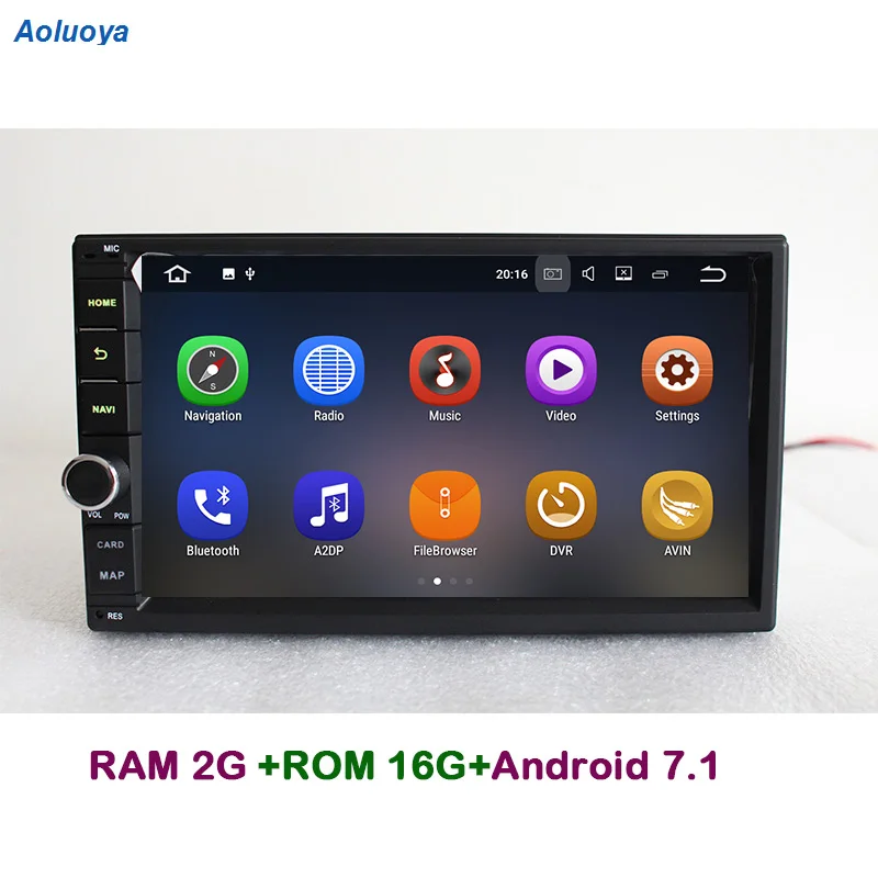 Aoluoya Android 7 1 2 DIN универсальный автомобильный DVD GPS плеер для универсального Nissan Tiida