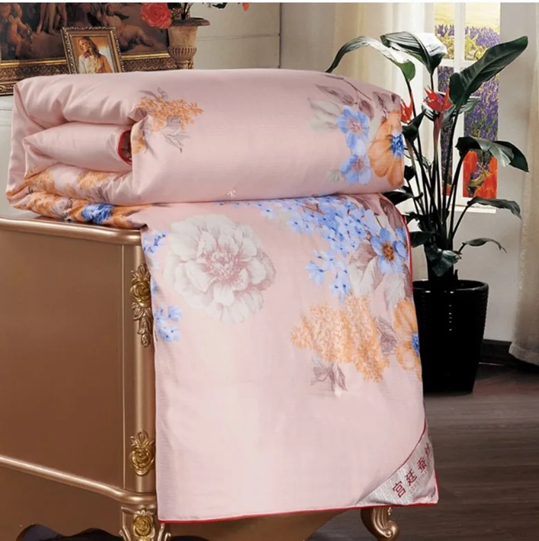 Китайский стиль, хлопковое шелковое одеяло, четыре сезона, качественное стеганое одеяло, постельные принадлежности, королева/король/полный размер, одеяло, теплое шелковое одеяло - Цвет: Color-4