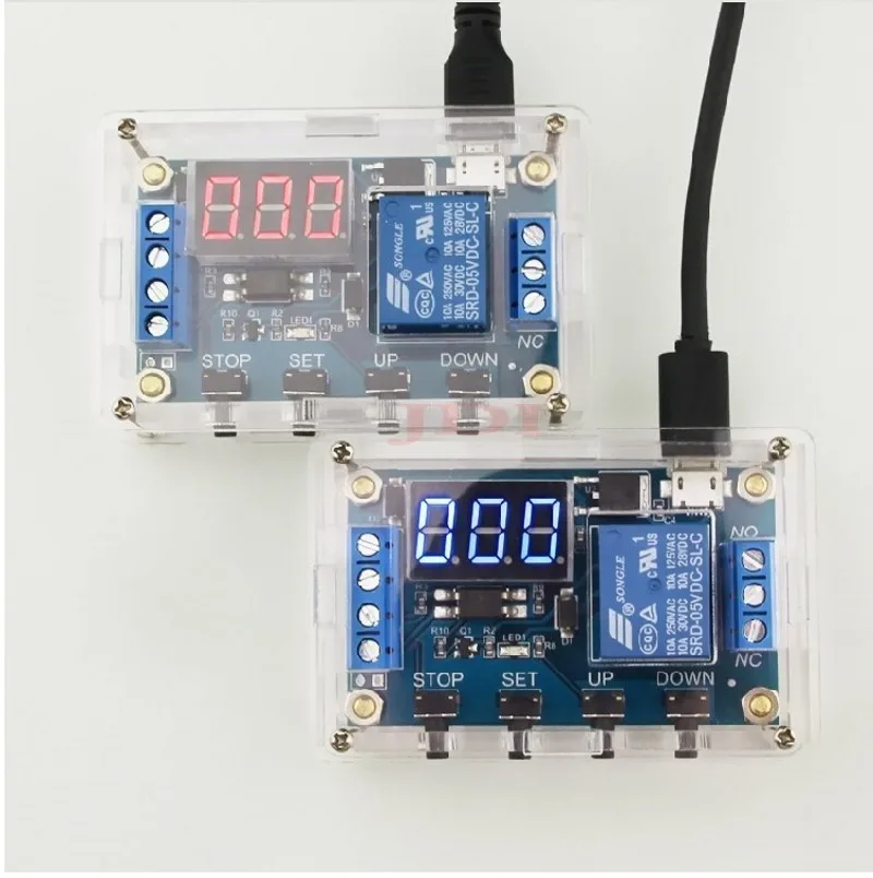 DC 12 В 24 В светодиодный Таймер задержки управления реле модуль цифровой дисплей с оболочкой