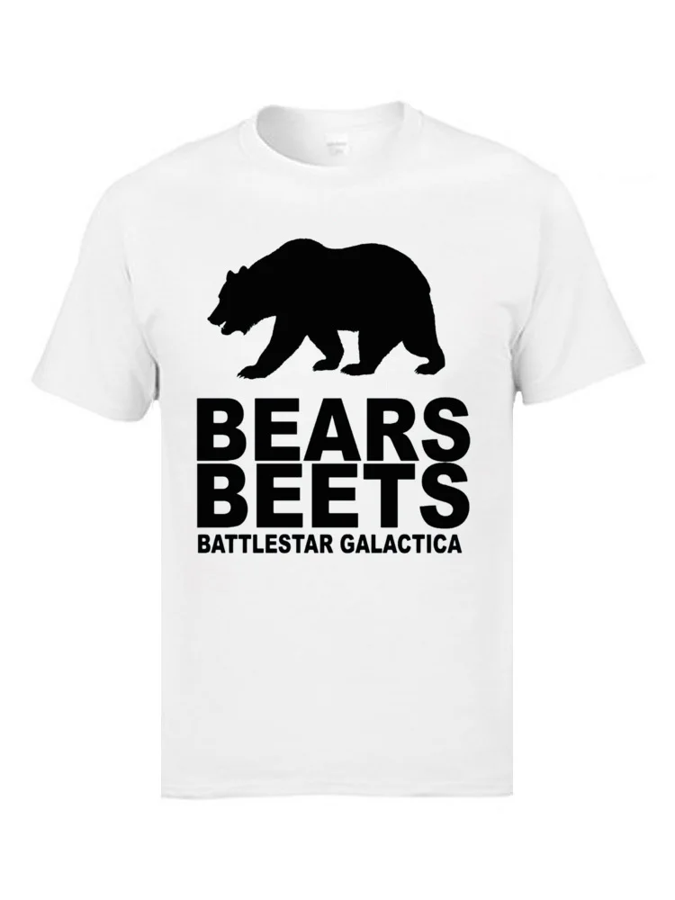 Bears Beets Battlestar Galactica 3790 2018 New Man T Shirts Round Collar Short Sleeve 100% Cotton T Shirt Family Tops Shirt Bears Beets Battlestar Galactica 3790 white