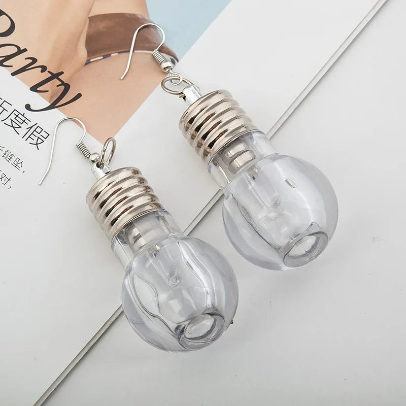 Unique Design Colorful Light Bulbs Drop Earrings for Women Fashion Luminous Dangle Brincos Fun Friends Gifts Party Jewelry