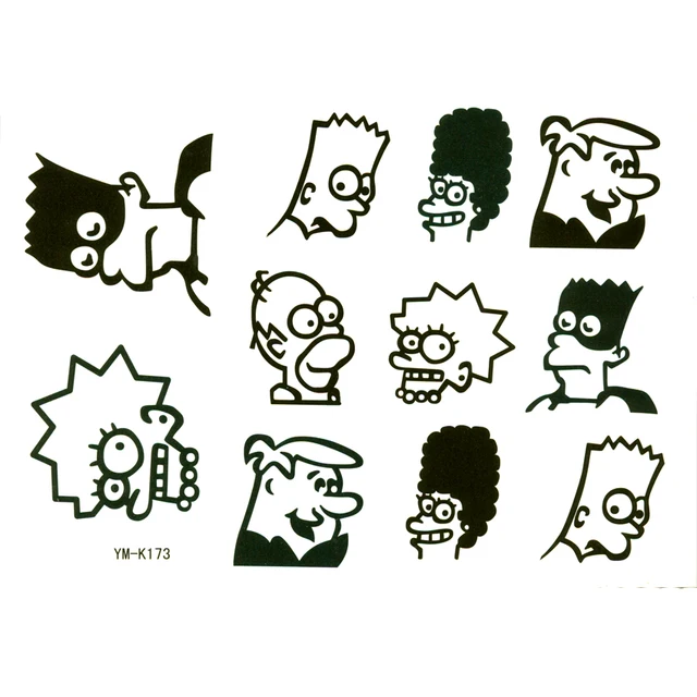 the simpson family temporary tattoos men sticker metallic tattoo