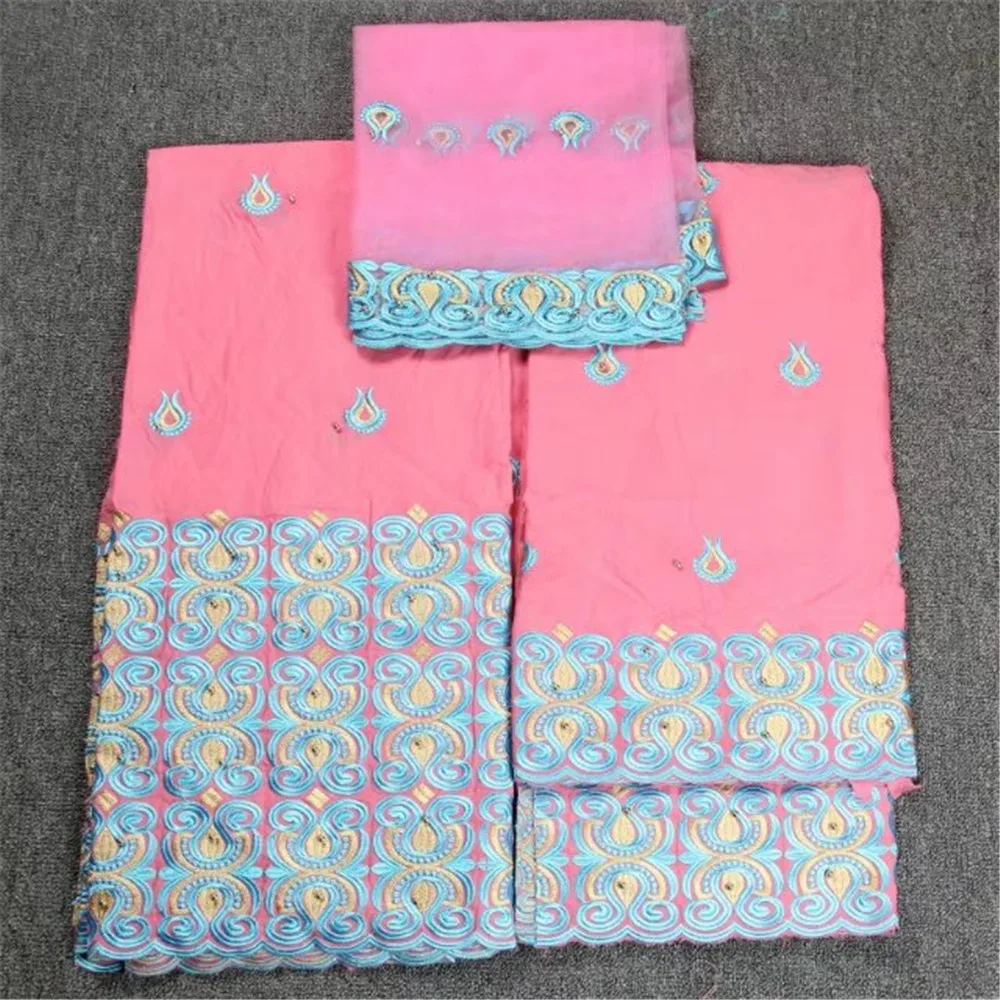 

Most popular latest African Embroidered beaded fabric bazin riche getzner fabric for Nigerian Evening/Party dresses GF412-1