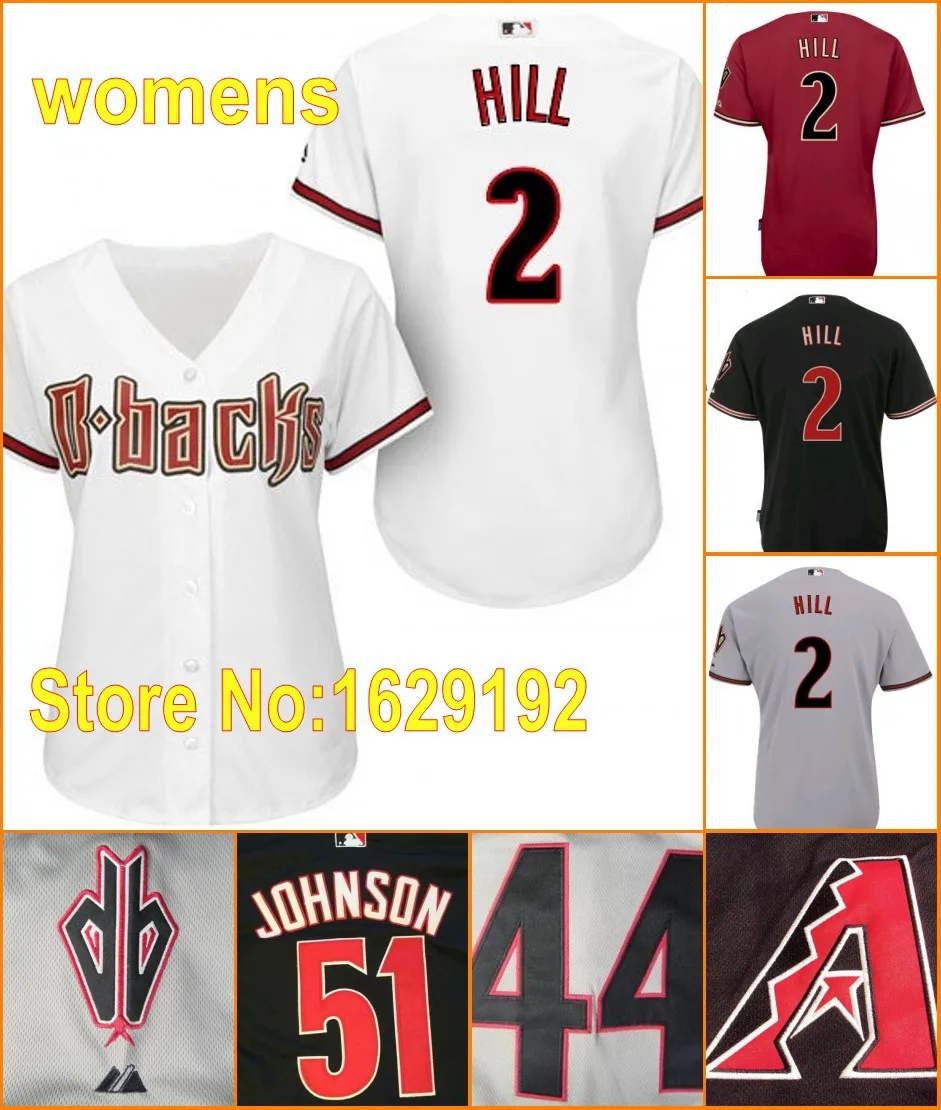 2015 New Arizona Diamondbacks Womens 2 Johnson Girls Red Gray Black