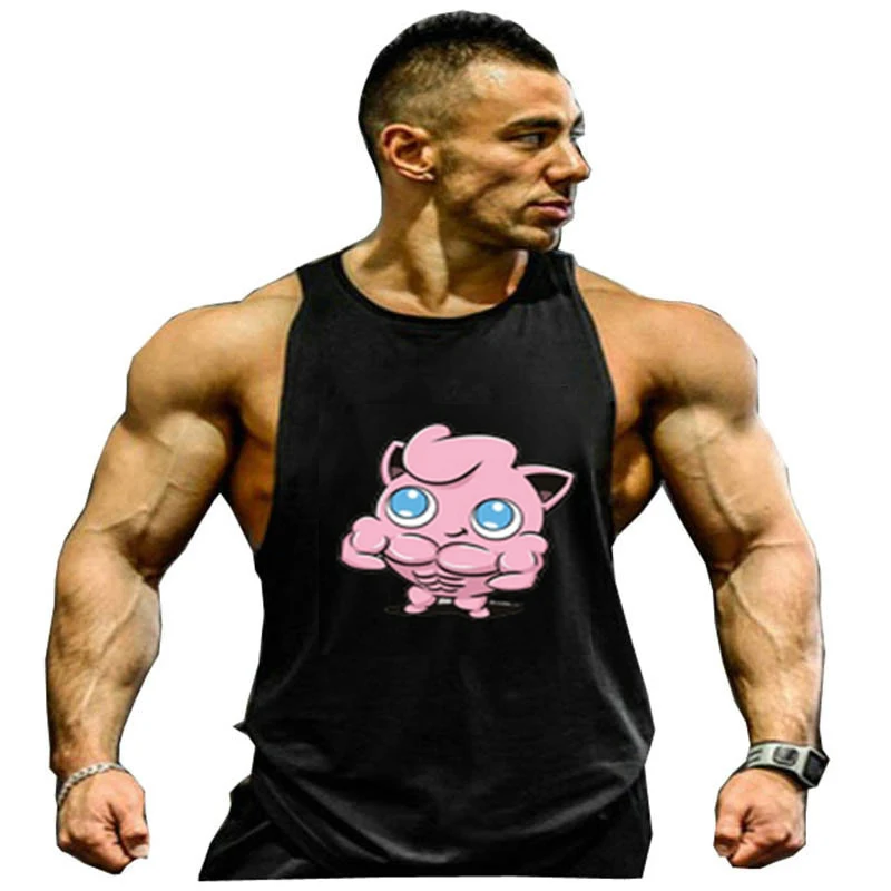 Бодибилдер gymvest для фитнеса майки с мускулами хлопок Бодибилдинг Свободная майка Плюс Размер майка Топы Hommes жилет - Цвет: Picture Color