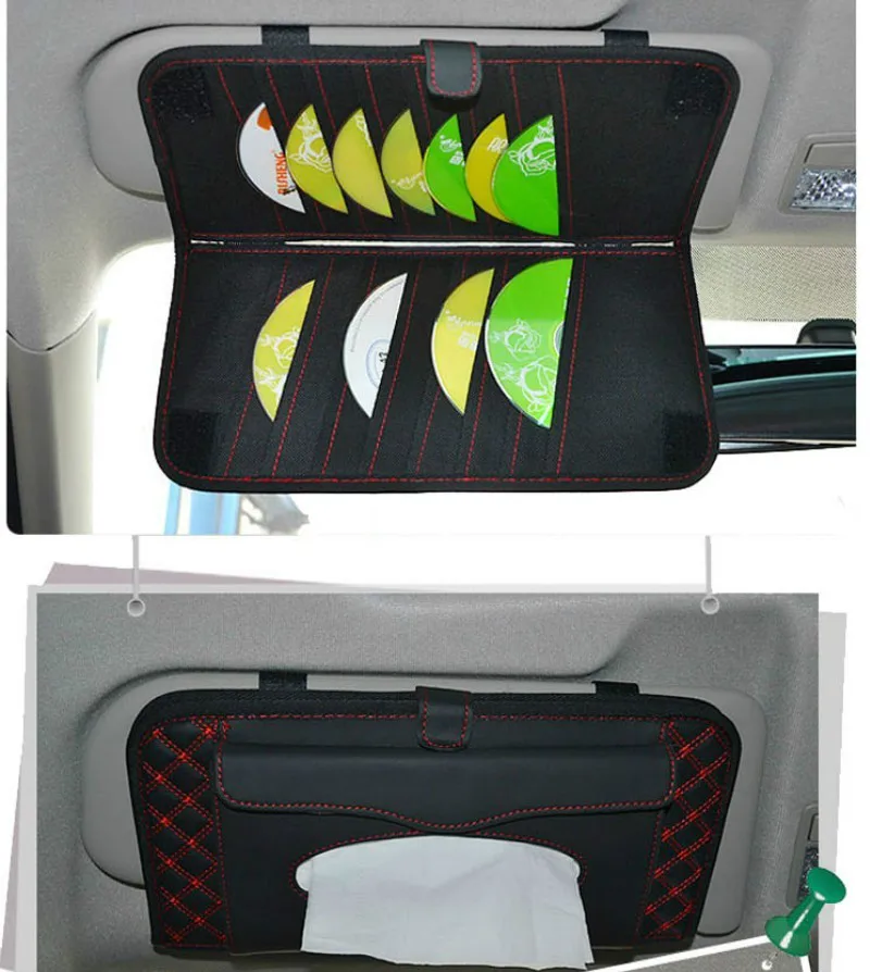 Auto Sun Visorกล่องกระดาษทิชชูผู้ถือ 16