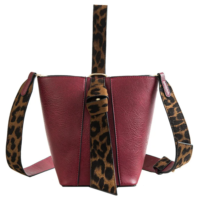 Кожаная женская сумка с верхней ручкой, сумки для женщин, роскошные сумки, женские сумки, дизайнерские брендовые, дизайн, Леопардовый принт - Цвет: Красный