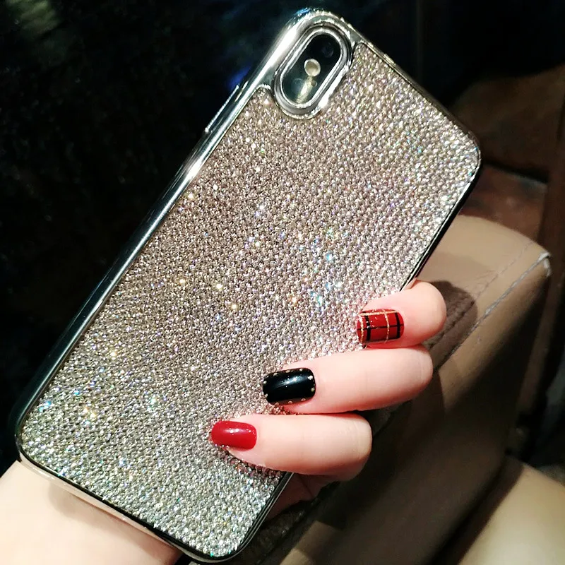 Luxury Bling Glitter Rhinestone Diamond Phone Case for iphone X XS MAX XR Sexy Soft TPU Silicone Cover For iPhone 7 8 6 6S Plus Luxury Bling Glitter Rhinestone Diamond Phone Case for iphone X XS MAX XR Sexy Soft TPU Silicone Cover For iPhone 7 8 6 6S Plus