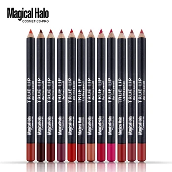 

magical halo 12pcs/lot 12 Color Professional non-dizzy waterproof long-lasting liner lip pencil brand Makeup