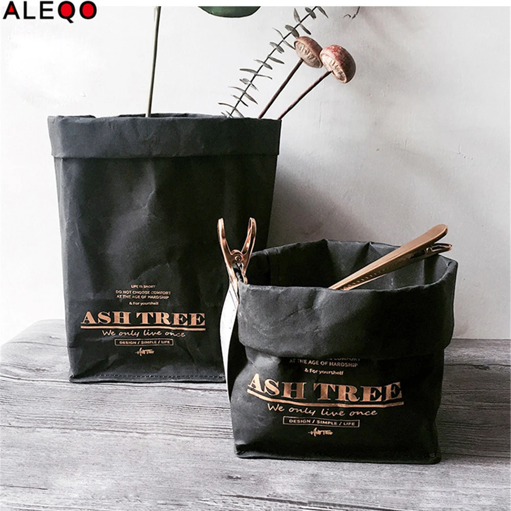 

Black Washable Kraft Paper Storage Bag Nordic Style Vegetable Grow Bag Flower Succulents Pots Plants Paper Storage Bags for Home