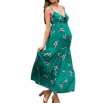 

Women Maternity Dresses Sleeveless Floral Print Sundress Casual Pregnancy Dress 2019 Maternity Gown Vestido Gestante Com Manga