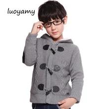 luoyamy Autumn Winter Boys Cardigan Sweater 2018 Children Clothes Boy Cardigan Jacket Solid Thicken Kids Knitwear Hoodies Coats