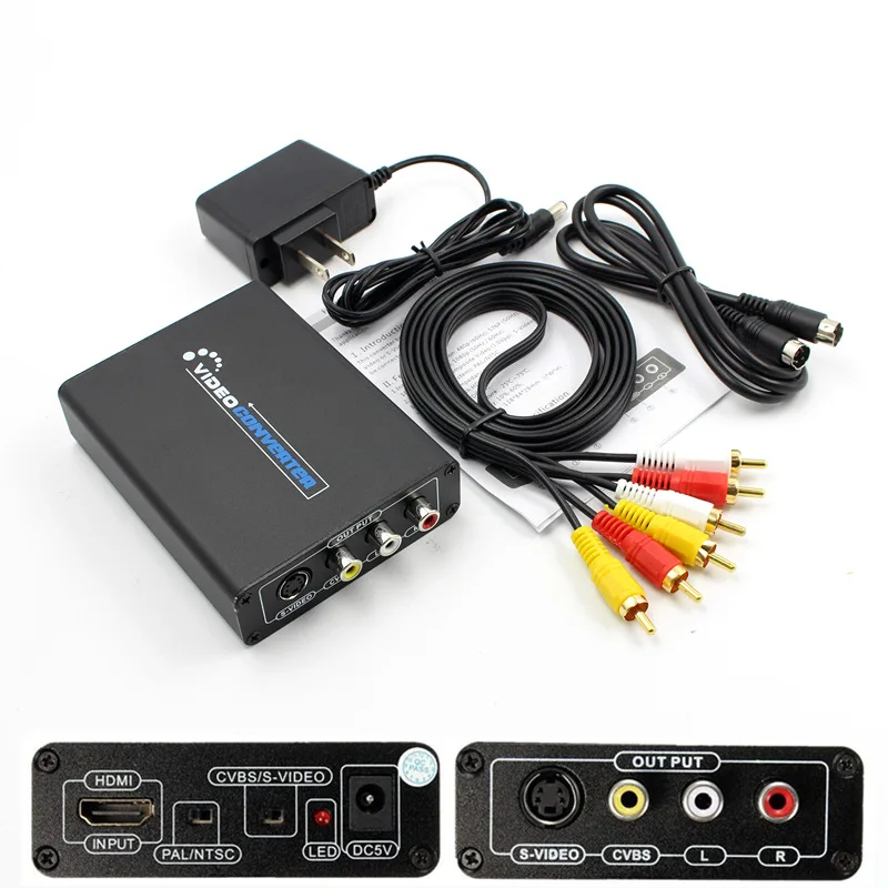 HDMI к композитный AV S-Video R/L аудио конвертер 3 RCA/SVIDEO коммутатор адаптер разъем HDMI к 3RCA AV CVBS композитный для ПК