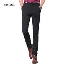 Новое поступление Весна и лето стильные повседневные мужские брюки бизнес модное повседневное обтягивающее мужское карандашные наборы Брюки Большие размеры 29-36