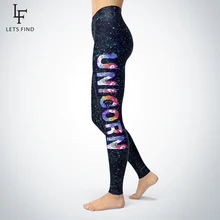 Новое поступление, леггинсы с рисунком единорога, женские модные тонкие леггинсы с изображением Галактики, леггинсы со средней посадкой