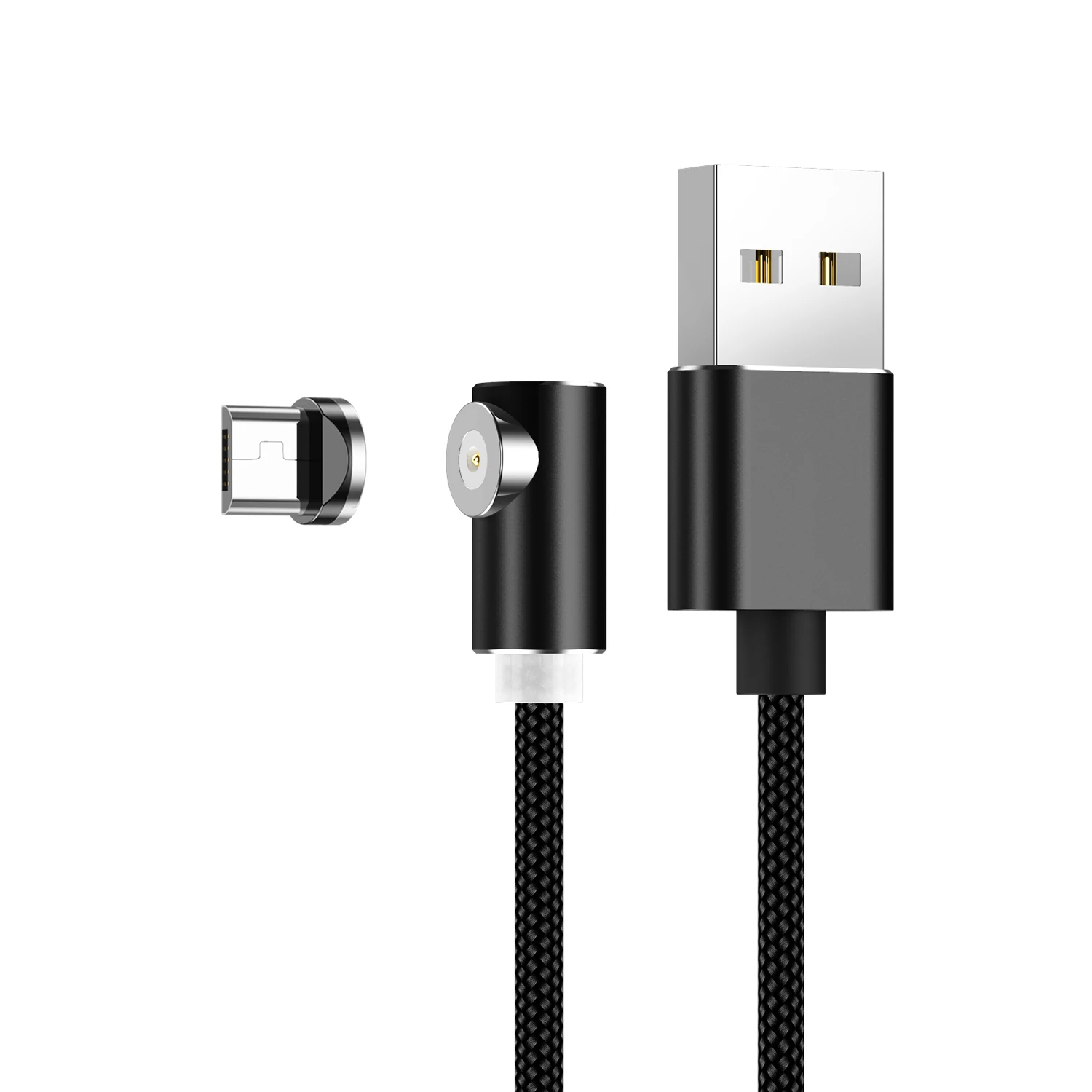 Moskado локоть Magentics кабель быстрой зарядки для Android Micro usb type-C магнит зарядное устройство Шнур для iphone ios - Цвет: For Micro Black