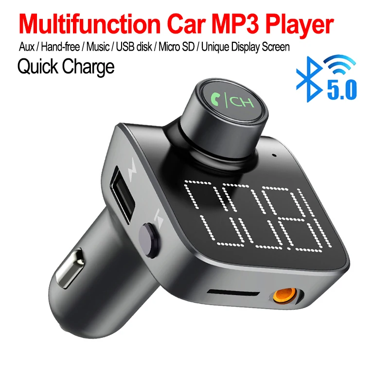 

Hot Sale Bluetooth 5.0 AUX Receiver Car MP3 Player FM Transmitter Dual USB Flash Drive